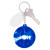 Custom Push Pop Bubble Round Fidget Sensory Keychain - Swirl Royal With Key View 