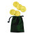 Custom Velour Pouches with Chocolate Coins - Green 