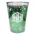 Custom 15 oz. Shimmer Glitter Tumbler - Clear With Green