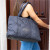 Custom Luxe Quilted Puffer Tote Bag - Black Lifestyle View 