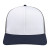 Custom Cap America Poly/Cotton Trucker Mesh Back Cap - White with Navy with Gray