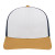 Custom Cap America Poly/Cotton Trucker Mesh Back Cap - White Amber with Navy