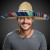 Custom Large Natural Straw Sombrero with Serape Trim - White Band Lifestyle View 