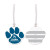 Custom USA-Made Paw Print Vinyl Luggage Tag