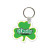 Custom Shamrock Shaped USA Made Vinyl Keychain - White