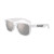 Custom Clear Iconic Frame Mirror Lens Sunglasses - Silver