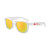 Custom Clear Iconic Frame Mirror Lens Sunglasses - Orange