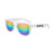 Custom Clear Iconic Frame Mirror Lens Sunglasses - Rainbow