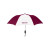 Custom Elite Compact Folding Umbrella- 2 Color Panels - Burgundy/white