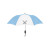 Custom Elite Compact Folding Umbrella- 2 Color Panels - Light blue with white