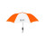 Custom Elite Compact Folding Umbrella- 2 Color Panels - Orange/white