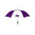 Custom Elite Compact Folding Umbrella- 2 Color Panels - Purple/white