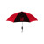 Custom Elite Compact Folding Umbrella- 2 Color Panels - Red with black
