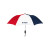 Custom Elite Compact Folding Umbrella- 2 Color Panels - Red/white/navy blue