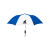 Custom Elite Compact Folding Umbrella- 2 Color Panels - Royal blue/white