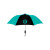 Custom Elite Compact Folding Umbrella- 2 Color Panels - Teal/black
