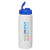 Custom 32 oz. HDPE Plastic Water Bottles with Sipper Lids - Translucent blue