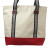 Custom Large Sea Coast Polyester Tote Bags - Red Back View 