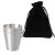 Custom 4 Pack 2 oz. Stainless Steel Shot Glass Cups - Black - Back view
