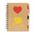 Custom Paper Notebook with Die Cut Heart Shape - Natural front view 