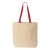 Custom Liberty Bags Natural Tote with Contrast-Color Handles - Natural with red - Back