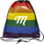 Custom Jumbo Rainbow Backpack with Drawstring Closure Bag