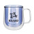 Custom 8.4 oz. Double Walled Colored Glass Mug - Blue