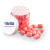 Custom 4 oz Jar of Mini Candy Covered Marshmallows - Pink Open View