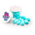 Custom 1 oz Jar of Mini Candy Covered Marshmallows - Blue Open View