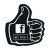 Custom Thumbs Up Flat Tire Coaster - Black