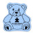 Custom Teddy Bear Compressed Sponge - Blue