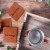 Custom Watson Square Pu Leather Coaster - Brown In Use 