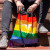 Custom Jumbo Rainbow Backpack with Drawstring Closure Bag - Rainbow Lifestyle View 