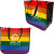 Custom Large Rainbow Laminated Tote Bag - Rainbow Side View 