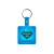 Custom Square Flexible Key Tag - Translucent blue