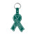 Custom Awareness Ribbon Flexible Key Tag - Dark green