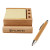 Custom Bamboo Desk Organizer with Phone Holder - Natural bamboo Side View 
