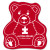 Custom Teddy Bear Rubber Jar Opener - Red