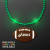 Custom Orange LED Bead Necklace with Football Medallion - Green