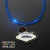 Custom Blue LED Bead Necklace with Las Vegas Medallion - Blue