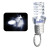 Custom Spiral Light Bulb Keychain - Clear with Silver