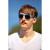 Custom Doral Wheat Straw Sunglasses - Cerulan Blue Lifestyle