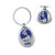 Custom Swivel Blue Globe Sports Keychain - Blue/silver