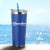 Printed Logo Straw Bottle 20 oz - Blue Lifestyle View 