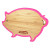 Custom Pig Bamboo Trivet with Silicone Edge - Tan/pink
