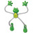 Custom 5 Point Animal Magnets - Frog - Green/Silver