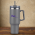 Custom 40 oz PP Lined Double Wall Tumbler With Handle & Straw - Gray Lifestyle View 