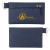 Custom Lakeshore Recycled Nylon Utility Pouch with Carabiner - Navy blue Front view