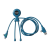 Custom Xoopar Mr. Bio Long Fast Charging Cable - Blue 