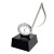 Custom Music Note Metal Clock - Silver with White with black Angle view